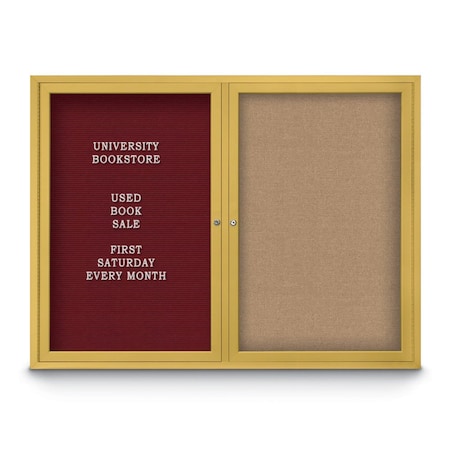 United Visual Products Corkboard, 18"x24", Black/Bronze UV401PLUS-BRONZE-BLACK